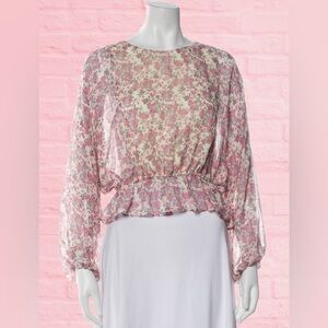 LoveShackFancy silk floral top